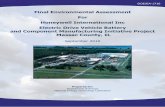 Final Environmental Assessment For Honeywell International ... › sites › default › files › ...Jesse.Garcia@netl.doe.gov Samuel.Taylor@netl.doe.gov Abstract: DOE prepared this