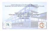 International Workshop Facets of Electron Crystallography€¦ · Facets of Electron Crystallography PROGRAM Topics of the day: Day 1: High resolution crystallite orientation and