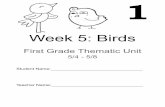 Week 5: Birds - School Webmasters...18. Color the birds at the bottom of the page. 2. Then choose two birds on Page 18 and write a sentence about those birds. 3. Complete the math