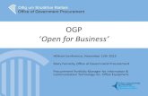 OGP Open for Business’ - HEAnet · • Licensing arrangements will need to reflect need for flexibility and improved pricing including maintenance/support costs. • Recognise the