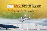 The Key Marketplace for Energy Storage Technology ESS EXPO … · 2020-05-28 · Expo Overview. Title ESS EXPO 2020 International Energy Storage System Expo & Conference Hosted by.