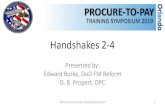 Handshakes 2-4 p2p training... · 2019-05-03 · Handshakes. 2019 Procure-to-Pay Training Symposium. 2. The term . handshake (HS) is used to describe the electronic exchange of data