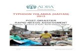 TYPHOON YOLANDA (HAIYAN) 2013 POST-DISASTER RAPID POST-DISASTER RAPID NEEDS ASSESSMENT Philippines,