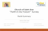 Church of Saint Ann Faith in Our Future” Survey...•Improve use of social media & parish Facebook page, especially to reach younger parishioners •Increase utilization of parish