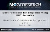 Best Practices for Implementing PHI Security · Health Industry Cybersecurity Practices • Background – Cybersecurity Act of 2015 – Section 405(d) – Aligning Healthcare Industry
