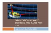 GRAVITATIONAL WAVE SOURCES AND RATES FOR LISA · Gravitational Waves Plane wave solution in weak field limit GR is extremely nonlinear near source Far from source, we use a perturbation