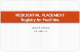 RESIDENTIAL PLACEMENT Registry for Facilities · FY 2015-16 Special Education RESIDENTIAL PLACEMENT ... Quarter Due Dates The calendar shown in the table below indicates Quarter (Service)