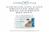 RECIPES REPLACEMENT CHOCOLATE EASY...RECIPES Ingredients Benefits ORIGINAL 1 scoop Chocolate Easy Protein Meal Replacement 8-16 oz water* Weight loss Boost metabolism Reduces inflammation