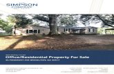 Office Building » For Sale Office/Residential Property For Sale · 2019-08-21 · Sale Price: $169,000 Lot Size: 0.48 Acres Building Size: 1,254 SF Zoning: R-3 Price / SF: $134.77