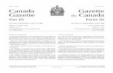 Vol. 31, No. 1 Vol. 31, n 1 o Canada Gazette du Canadagazette.gc.ca/rp-pr/p3/2008/g3-03101.pdf · Vol. 31, No. 1 Vol. 31, no 1 TABLE OF CONTENTS — Concluded TABLE DES MATIÈRES