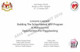 Lessons Learned: Building The School-based HPV Program In ...Saidatul-Norbaya-Buang.pdf · School Health Program and Services in Malaysia •School Health Program ... states and national