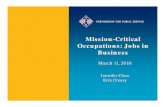 Mission-Critical Occupations: Jobs in Business€¦ · Great Jobs and Internships! Contract Specialist • Department of Health and Human Services • One year of specialized experience/Master’s