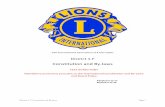 Constitution and By-laws...and all matters relating to the Lions of Illinois Foundation. ARTICLE VI: Officers and District Cabinet Section 1. Officers. The officers of this district