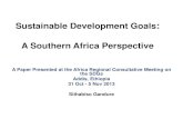 Sustainable Development Goals A Southern Africa Perspective · Sustainable Development Goals: A Southern Africa Perspective ... directly to the reduction of poverty and overall sustainable