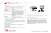 Turbine Flow Meter - instrumart.com · Turbine Flow Meter B1500 Product Data Sheet Shown with Blancett B000 ... OPERATING PRINCIPLE As a fluid passes through the meter, the velocity
