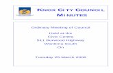 KNOX CITY COUNCIL Council_Minutes … · KNOX CITY COUNCIL MINUTES FOR THE ORDINARY MEETING OF COUNCIL HELD AT THE CIVIC CENTRE, 511 BURWOOD HIGHWAY, WANTIRNA SOUTH ON TUESDAY 25
