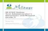 M-STEP Test Administrators Directions and Manual-Online ... · • Science with Text-to-Speech (TTS) enabled. 2 M-STEP Grade 5 Online Test Directions – Spring 2020 ... administration