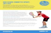 HIGH SCHOOL COMMITTEE UPDATE: JULY 2019 Generation Newsletter.pdf · NETGENERATION.COM. Junior Team Tennis Transition to High School Play. Emily Even is a varsity tennis player at