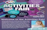 11am–3.30pm Welcome to the Activities Fair!… · 11am–3.30pm 350 Hello and welcome to the Activities Fair 2019! Whether this is your ﬁrst time at the Fair or you’ve attended