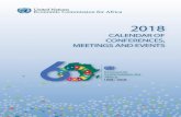 CALENDAR OF CONFERENCES, MEETINGS AND …...2018/10/16  · Calendar of Conferences, Meetings and Events - 2018 3 March 01 02 Fourth Consultative meeting of the Sub-regional Coordination