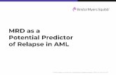 MRD as a Potential Predictor ofRelapse in AML › wp-content › themes... · AML is a generally fatal malignancy o Acute Myeloid Leukemia (AML) is a biologically complex,1 clinically