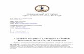 Governor McAuliffe Announces $3 Million - CHEMRES ... RICHMOND â€“ Governor Terry McAuliffe today announced