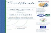 th ISO 14001:2015 · ISO 14001:2015 IN RESPECT OF PROVISION OF RESEARCH & EXTENSION (TRAINING AND CONSULTANCY); HOTEL OPERATION AND ADMINISTRATIVE SUPPORT SERVICES AND MANAGEMENT