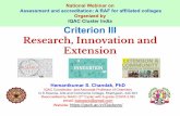 Extension Research, Innovation and Criterion III · 3.2 Innovation Ecosystem (PG) 3.2.1 (QlM) Institution has created an ecosystem for innovations including Incubation centre and