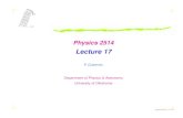 Lecture 17 - University of Oklahoma Physics & Astronomy ...gut/Phys_2514/links/lect_17.pdf · Physics 2514 Lecture 17 P. Gutierrez Department of Physics & Astronomy University of