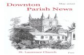 May 2020 - St Laurence | Downton · St Laurence Church Downton Churchwarden: Mr Ken Parsons 01725 512738 Parish administrator: Mrs Jo Parsons 01725 512738 Director of Music: Mrs Elaine