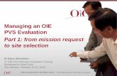 Managing an OIE PVS Evaluation Part 1: from mission ... · PVS Evaluation Part 1: from mission request to site selection. CONTENTS 1. Pre-mission activities 2. Exercise on site selection