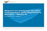 Report on National Quality Framework and …...2015 Research (‘Wave III’) 13 Current initiatives 15 Future directions 16 1. Introduction and context 17 National Quality Framework