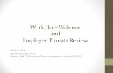 Workplace Violence and Employee Threat Review · 2016-05-24 · Workplace Violence and Employee Threats Review March 3, 2016 Lynn M. Van Male, Ph.D. Director, VHA CO Behavioral Threat