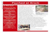 Psyched at Brock - Brock University · Annual Ontario Psychology Undergraduate Thesis Conference This year the Annual Ontario Psychology Undergraduate Thesis Conference was held in