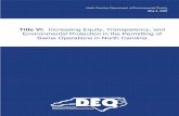 Title VI: Increasing Equity, Transparency, and Environmental … · 04-05-2020  · This Report provides an overview of the efforts NCDEQ has undertaken to increase equity, ... and