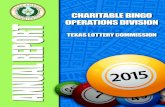 CHARITABLE BINGO OPERATIONS DIVISION ANNUAL REPORT · 2019-11-04 · CHARITABLE BINGO OPERATIONS DIVISION 2015 ANNUAL REPORT 3 TERMINOLOGY IN THE 2015 ANNUAL REPOR T • Act – refers