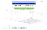 Mod. Aladino - Schachermayer · 2020-01-18 · “ALADINO” 1420 x 2000 mm “ALADINO” 1620 x 2000 mm “ALADINO” 1820 x 2000 mm Assembling instructions Mod. Aladino Double hide-away