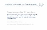 Recommended Procedure - BSA · 2015-12-22 · Recommended Procedure Pure-tone air-conduction and bone-conduction threshold audiometry with and without masking Date: September 2011