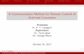 A Communication Method for Remote Control of Grid-tied ...tariq/terashmila.pdf · Wired Communication Power Line Communication Digital Subscriber Lines Optical-Fibre Communication