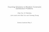 Counting Solutions to Random Constraint Satisfaction Problems · Combinatorics and Theoretical Computer Science Constraint satisfaction problem (CSP): is it possible to assign values