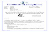 Certificate of Compliance - X-ray Collimator, Medical ... · second edition, 2008-01) CAN/CSA-C22.2 NO. 60601-1-6:11 Medical electrical equipment – Part 1-6: General requirements