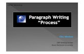 Paragraph Writing “Process”cep.snu.ac.kr/cepwc/paragraphwriting.pdf · 2012-02-21 · Paragraph Writing “Process”Objectives / Contents ※Understanding the “process” of