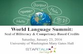 World Language Summit - University of Washington · 2016-02-17 · University of Washington Mary Gates Hall World Language Summit: ... “By December 1, 2017, the office of the superintendent