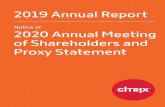 Notice of 2020 Annual Meeting of Shareholders and …...product and marketing strategy from providing individual point solutions to a more platform-based approach. This enables us