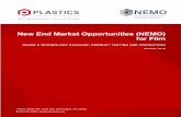 New End Market Opportunities (NEMO) for Film · 2019-10-15 · 1425 K Street NW, Suite 500, Washington, DC 20005 P 202.974.5200 | plasticsindustry.org New End Market Opportunities