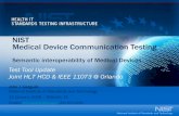 NIST Medical Device Communication Testing · • ‘Node.js’ for the backend and MongoDB for the NoSQL database. Terminology Additions • 10101a (~240 terms) + co-constraints (in
