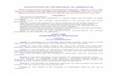 CONSTITUTION OF THE REPUBLIC OF UZBEKISTAN · CONSTITUTION OF THE REPUBLIC OF UZBEKISTAN (Bulletin of the Supreme Council of the Republic of Uzbekistan, 1993, No. 1, art.4, 1994,