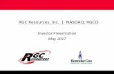 RGC Recourses, Inc. · Announced record earnings LTM earnings for Q2’17, attributable to: Improved utility margins associated with infrastructure replacement programs Customer growth