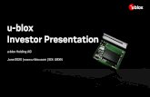 u-blox Investor Presentation · 2020-06-03 · NINA-B1 and SARA-R4 combine to make industry smarter • Treon’s platform uses our u-blox NINA Bluetooth module series to connect