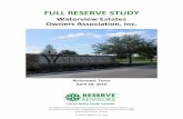 Waterview Estates Owners Association, Inc.€¦ · Reserve Advisors, Inc. Years 2016 to 2031 RESERVE EXPENDITURES Explanatory Notes: Waterview Estates 1) 3.0% is the estimated future